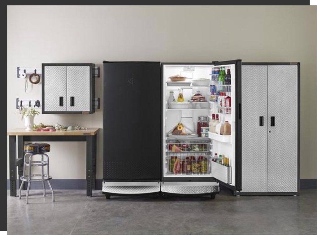 Gladiator upright side by side freezer and refrigerator 